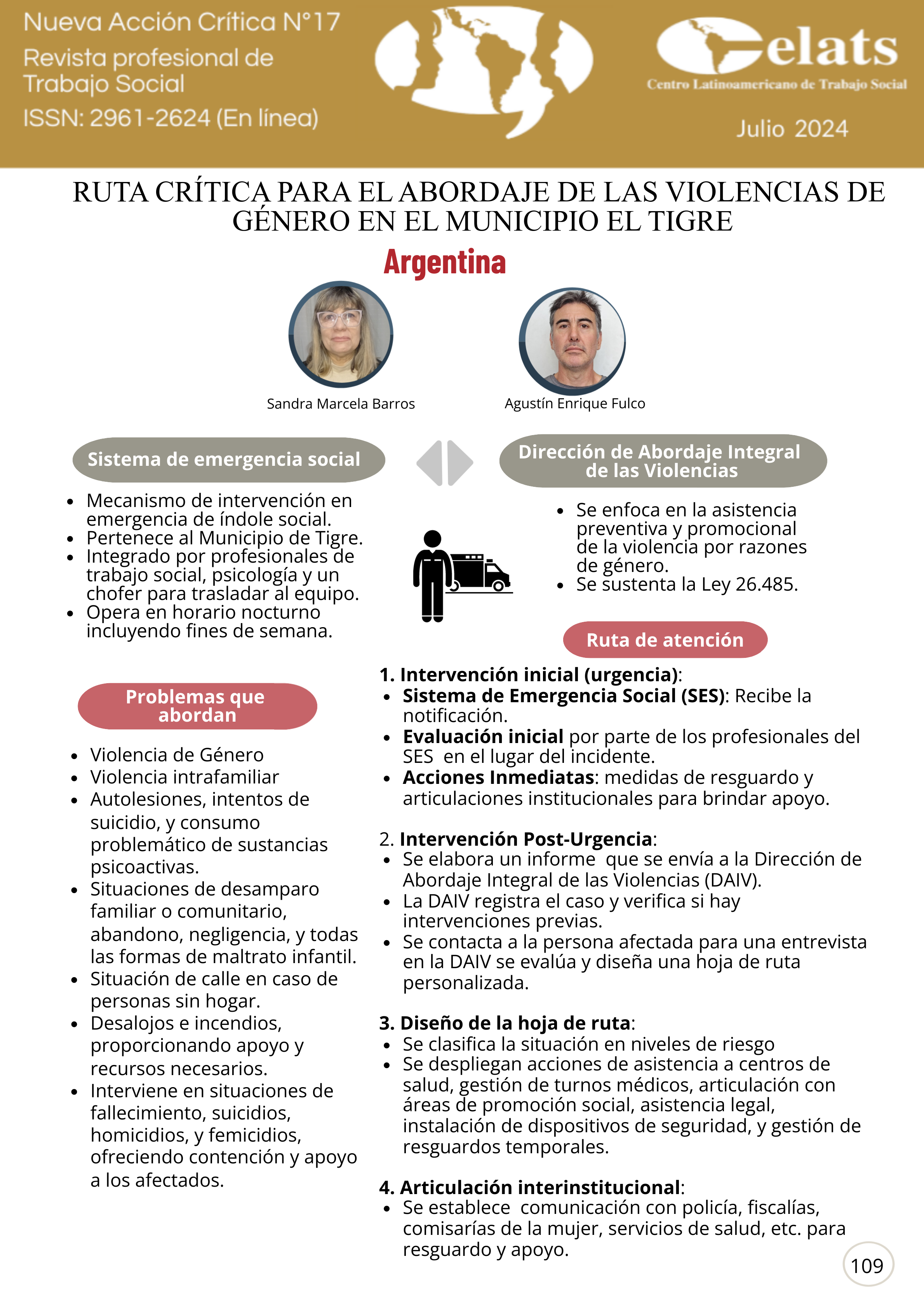 Ruta crítica para el abordaje de las violencias de género en el Sistema ...